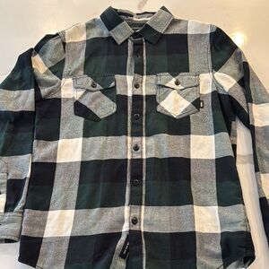 Vans Green and Black Casual Button Down Shirt